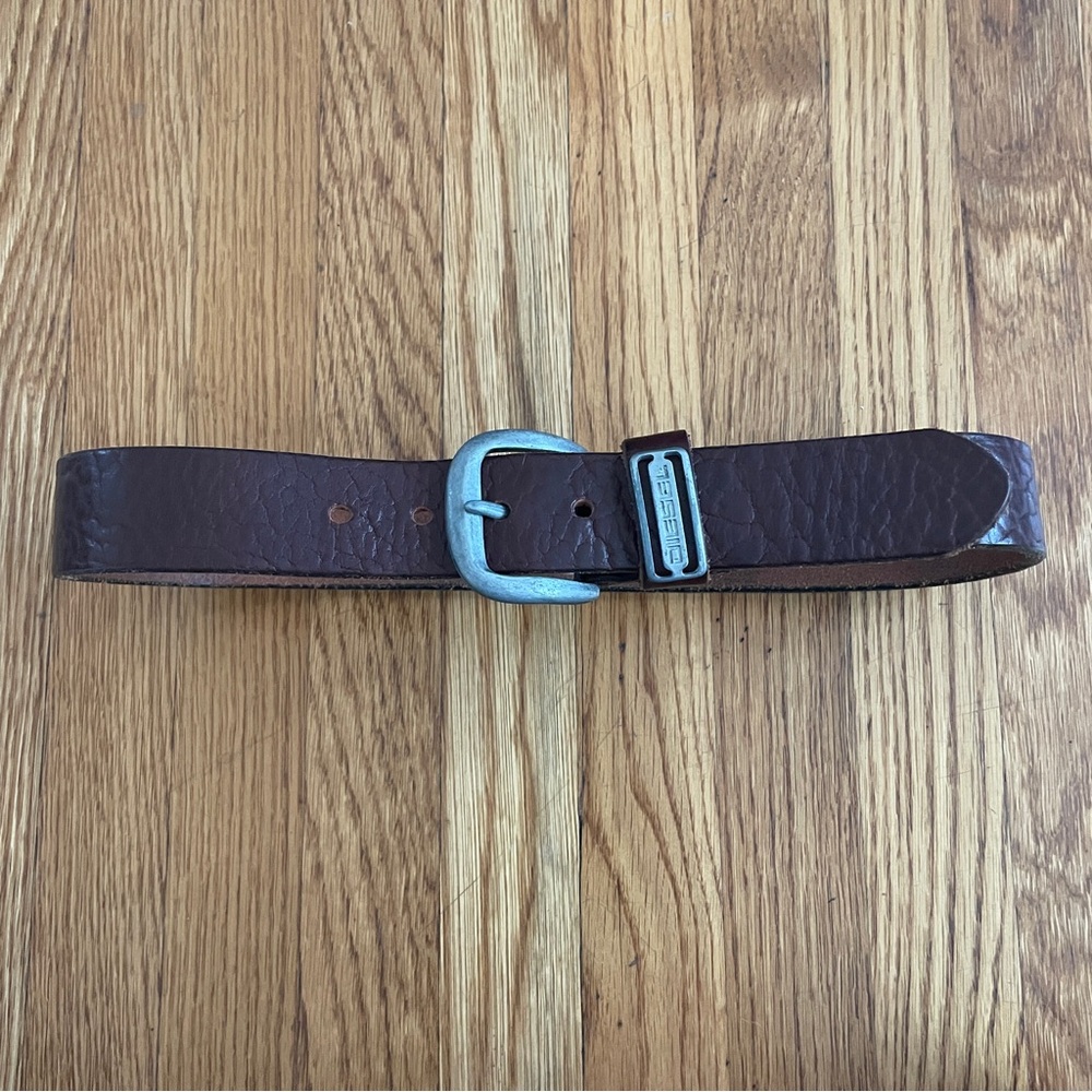 Y2K Diesel Brown Leather Belt Italy 70